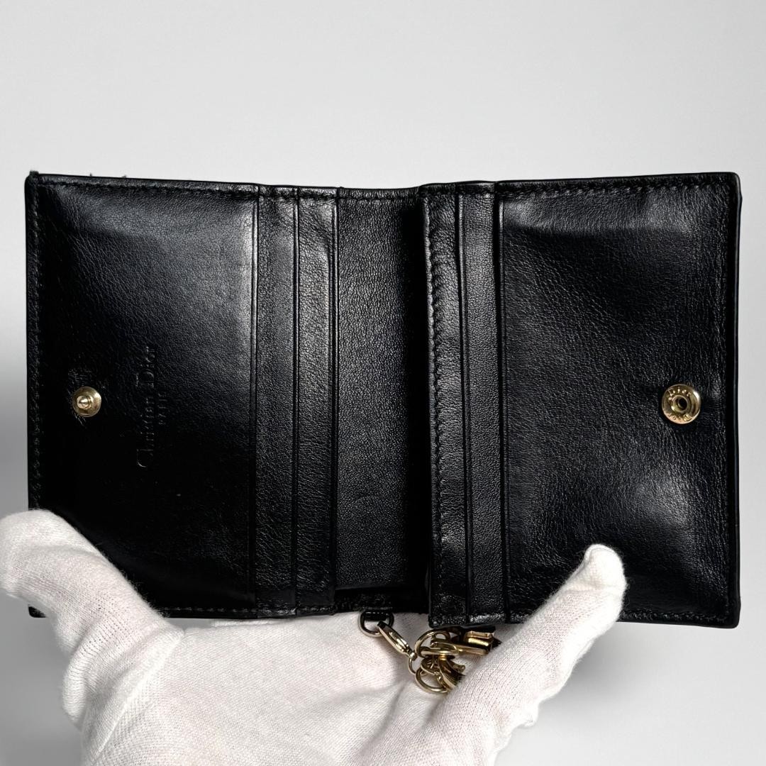 Dior Lady Dior Lotus Wallet Black Patent Leather Compact | eBay