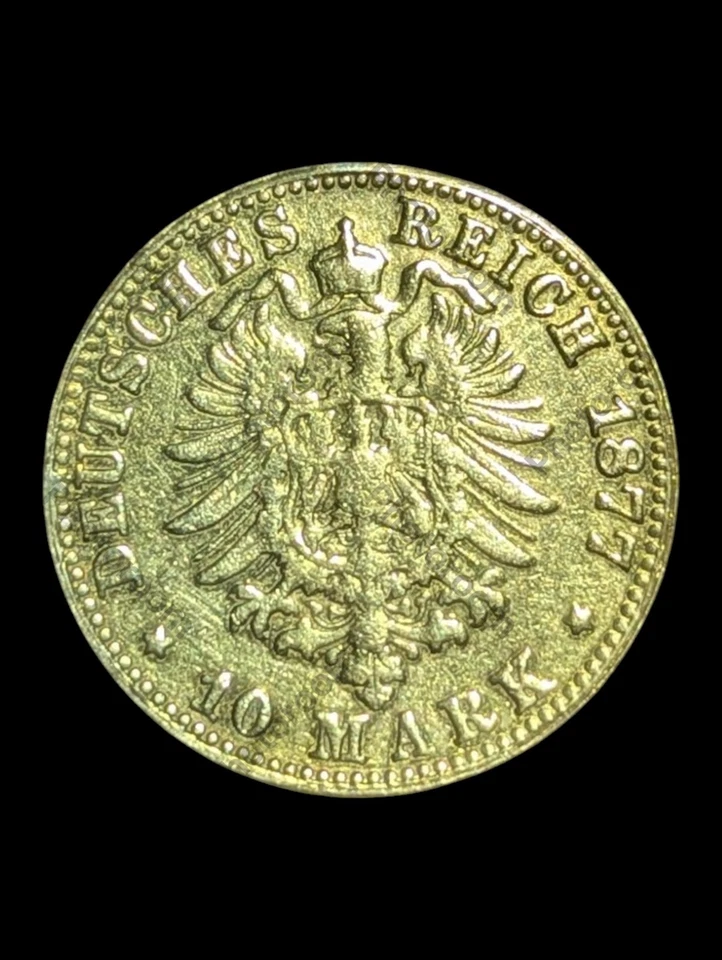 1877 E German States Kingdom Of Saxony Albertinian Line Gold 10 Mark - Image 3 of 3