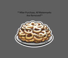 Funnel Cake Sticker Waterproof Decal Carnival Festival Party Food Gift NEW