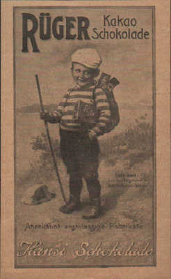 LOCKWITZGRUND & BODENBACH, Advertising 1910, Rüger Cocoa Chocolate Hansi Chocolate