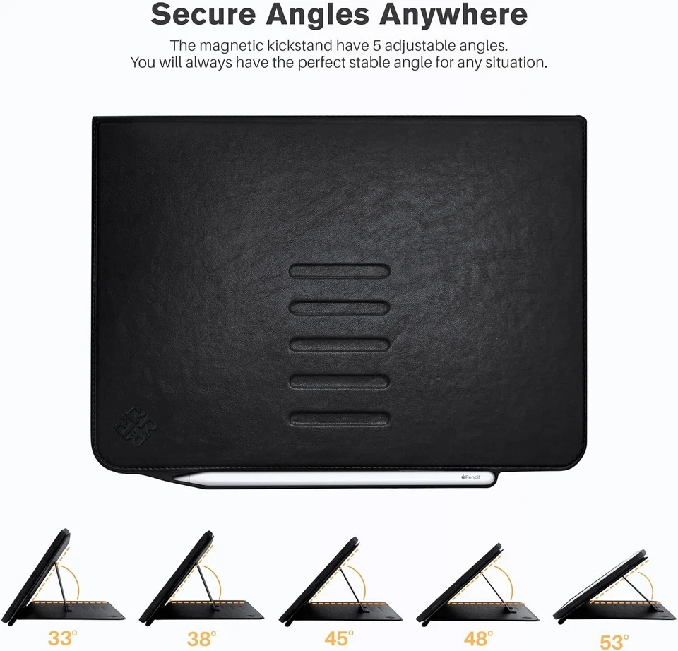 Кожаный чехол-книжка ROOCASE для iPad 10,2 дюйма — магнитная подставка защитный чехол - Изображение 4 из 4