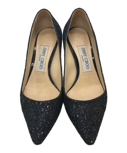 JIMMY CHOO taglia 35 décolleté donna a punta glitterate colore navy - Foto 4 di 8