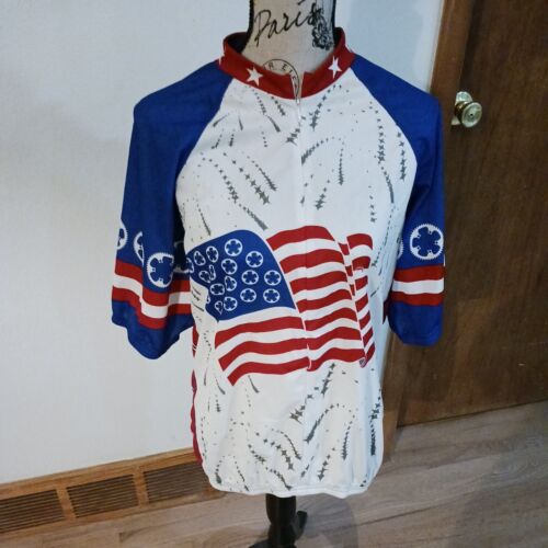 Cannondale Men’s 2XL 3/4 Zip Red, White, Blue and Grey Cycling  Bike Shirt - Picture 1 of 3