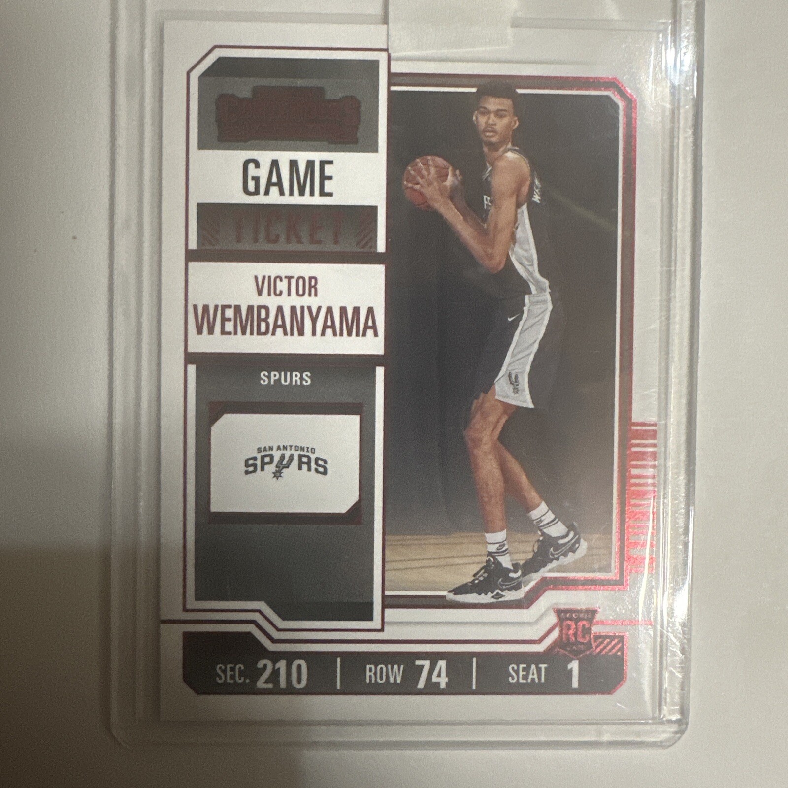 2023-24 Panini Contenders - Red Game Ticket #11 Victor Wembanyama (RC)