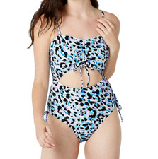 Decree Women's Juniors Textured Animal One Piece Swimsuit Size XL Moving Jungle