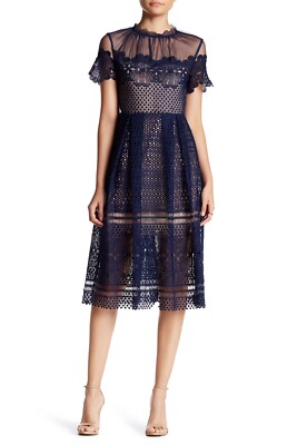 Romeo And Juliet Lace Couture Navy Short Sleeve Lace Eyelet Back Zip Dress Sz. S | eBay Romeo And Juliet Lace Couture Navy Short Sleeve Lace Eyelet Back Zip Dress Sz. S | eBay