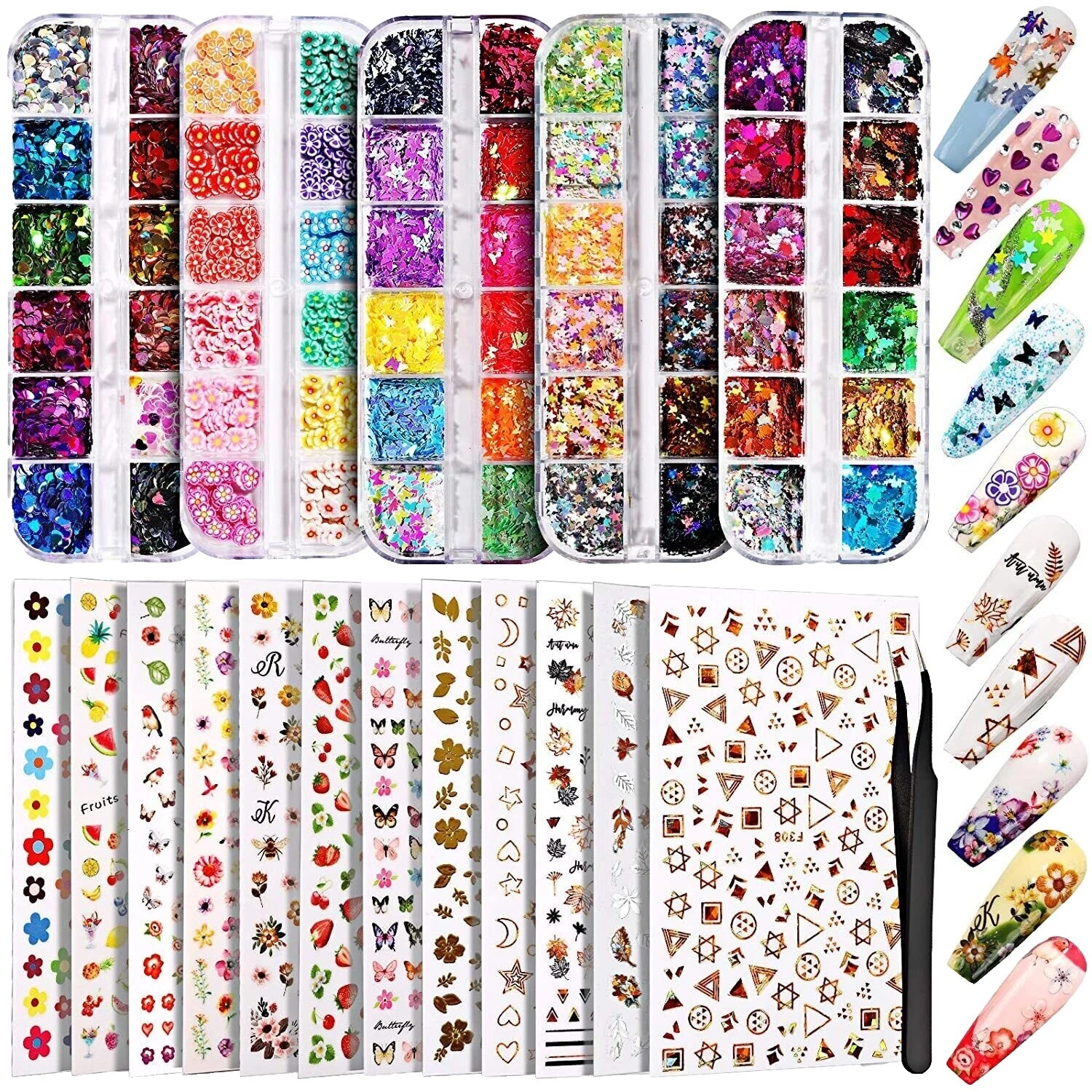 Flores Glitter Nail Art Tools