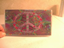 Tie dyed with peace sign vinyl Checkbook cover