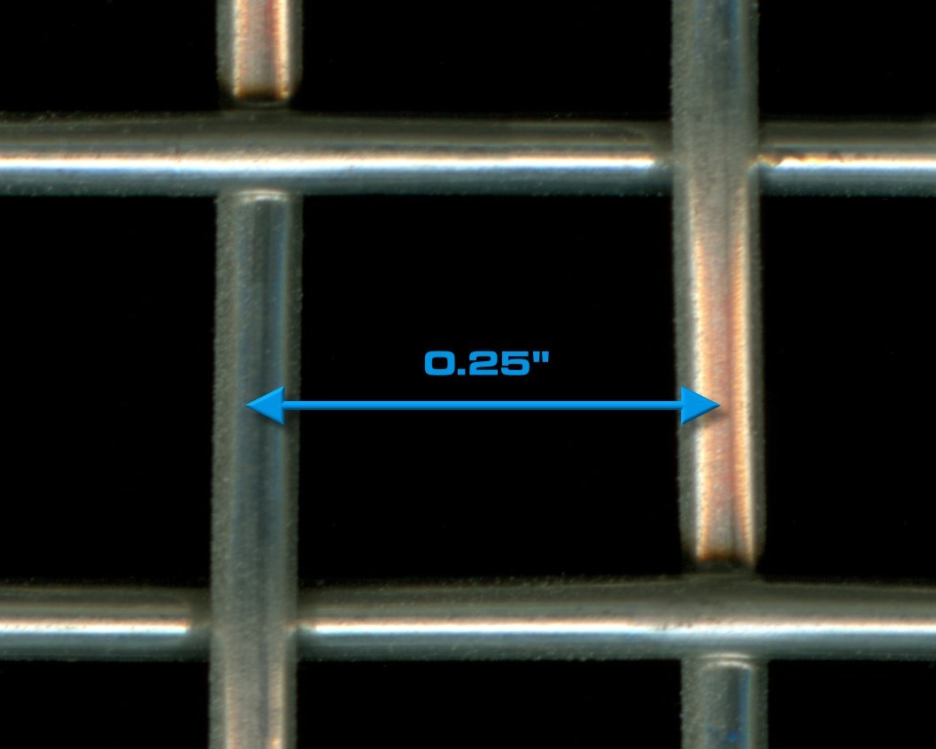 CCG Universal 12" X 48" Stainless Steel Square Woven Grille Mesh – Black Powder Coat, Custom Fit