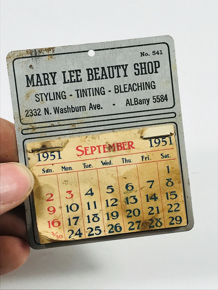 1951 Mary Lee Beauty Shop Washburn Ave Albany New York NY advertising  calendar | eBay