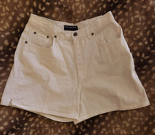 Women's Vintage Halston White Denim High Rise Mom Jean Shorts Size 12 EUC