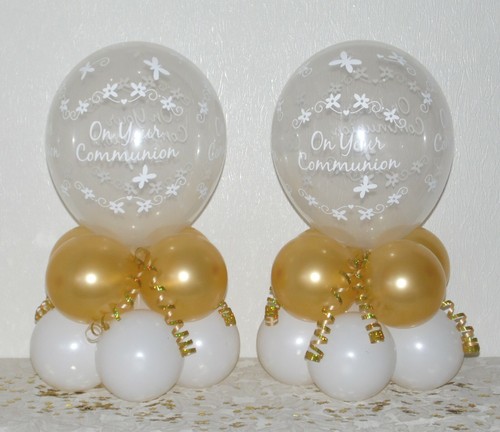 Communion GIRL or BOY 2 / 6/12 Pack Table Balloon Decoration Display Kit SILVER - Picture 6 of 6