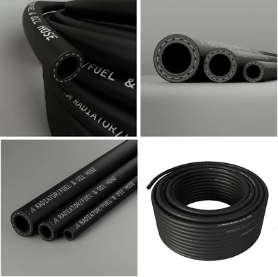 ASH RUBBER FUEL HOSE E10 UNLEADED PETROL DIESEL OIL LINE FUEL PIPE METRIC IMPERIAL