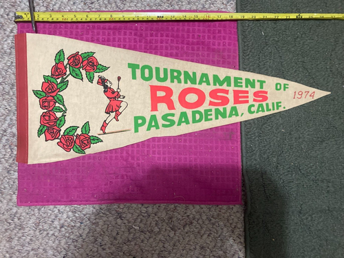 Fanion Vintage NCAA Tournoi Des Roses 1971 - USC Football - Pasadena, CA - Souvenir Original