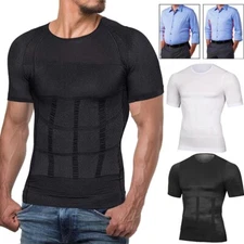 Men's Compression Vest Shirt Moobs Belly Control Body Shaper Tank Tops Underwear
