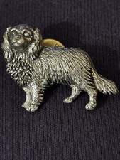 Classic Cavalier King Charles Spaniel Dog Pewter Pin Badge By A.R. Brown -Signed