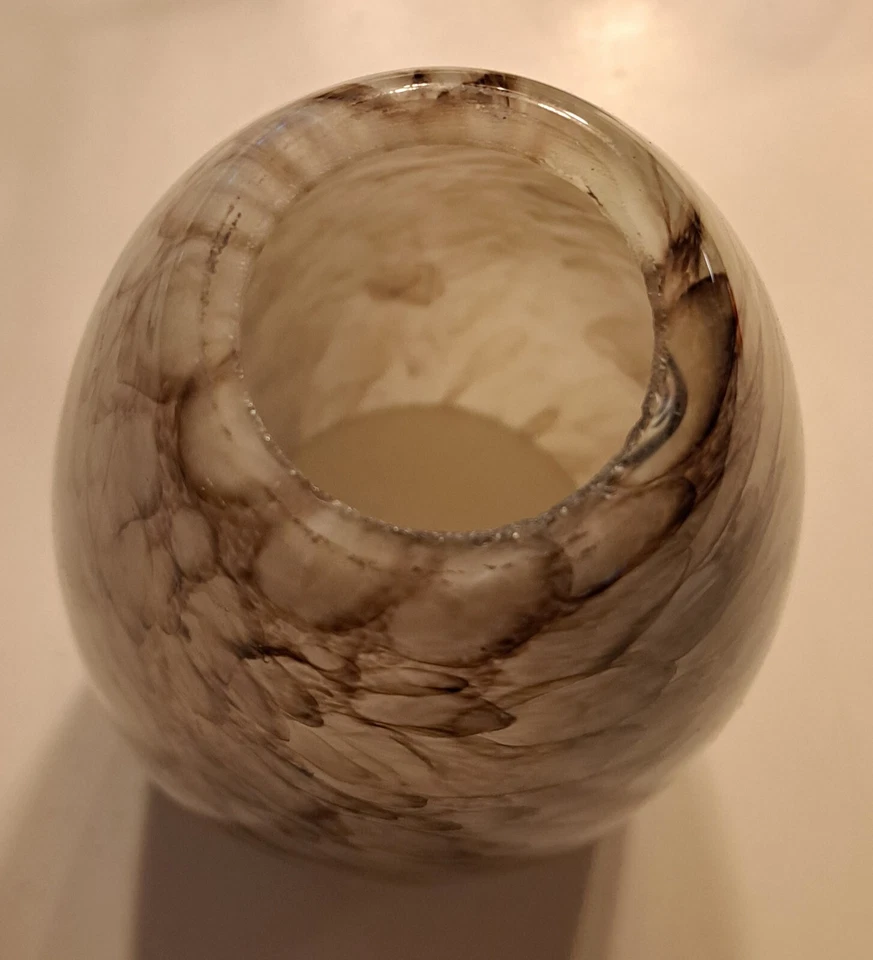 8" Brown & Tan Glass Pendant Globe Light Covering  - Image 2 of 3