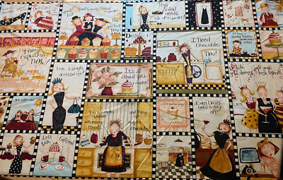 Hey Cupcake Cream Chocolate Clothworks Cotton Fabric Panel 24  By 44  New