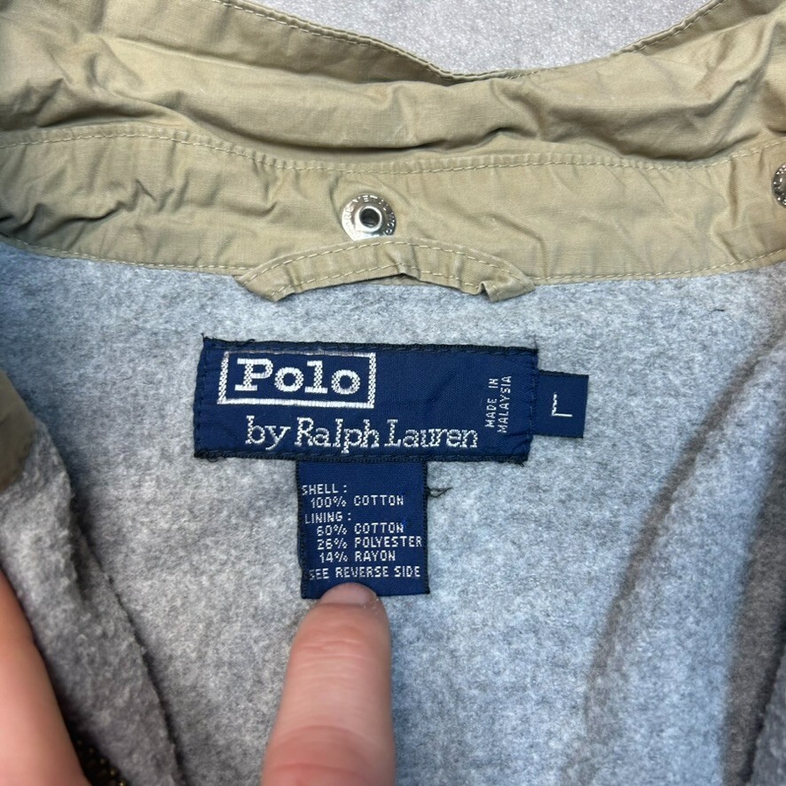 Ralph Lauren Harrington Jacket Mens Large Fleece Lined Small Pony Coat, Beige image 8