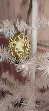 PETER PRIESS AUSTRIAN CHRISTMAS EGG SHELL ORNAMENT-GOLDEN EMBOSSED EGG-NEW