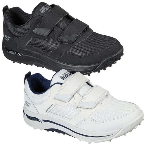 Skechers Mens Front Nine Spikeless No Lace Golf Shoes, Black or White