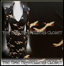 Rare Topshop Kate Moss Black Belted Jersey Stork Fit Flare Tea Dress UK 10 38