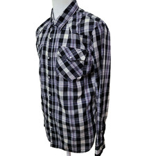 Levi's Strauss Men's Size L Check Pearl Snap Cowboy Western Shirt