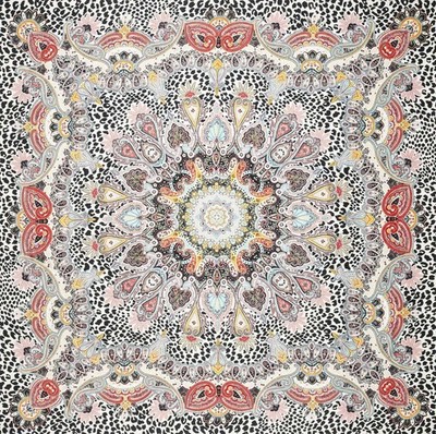 ROECKL Animal Paisley Scarf Tuch Multi Mulberry creme schwarz Neu