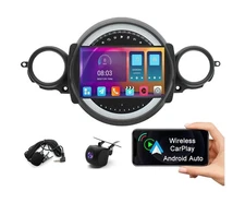 9" Android 13 Double Din Car Stereo with Wireless Carplay Android Auto for Mi...