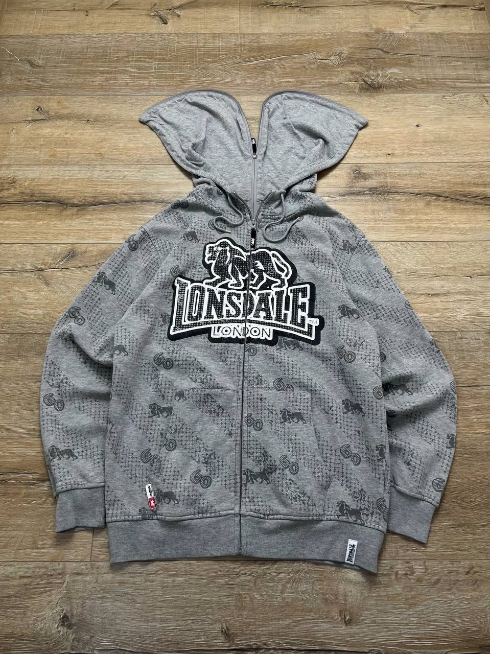 Rare Lonsdale Full Zip All Over 60 Zip Hoodie Men's Size M image 2