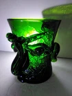 UNIQUE VTG MURANO FACE MUG ART GLASS HAND BLOWN OPEN PONTIL END OF DAY WHIMSEY
