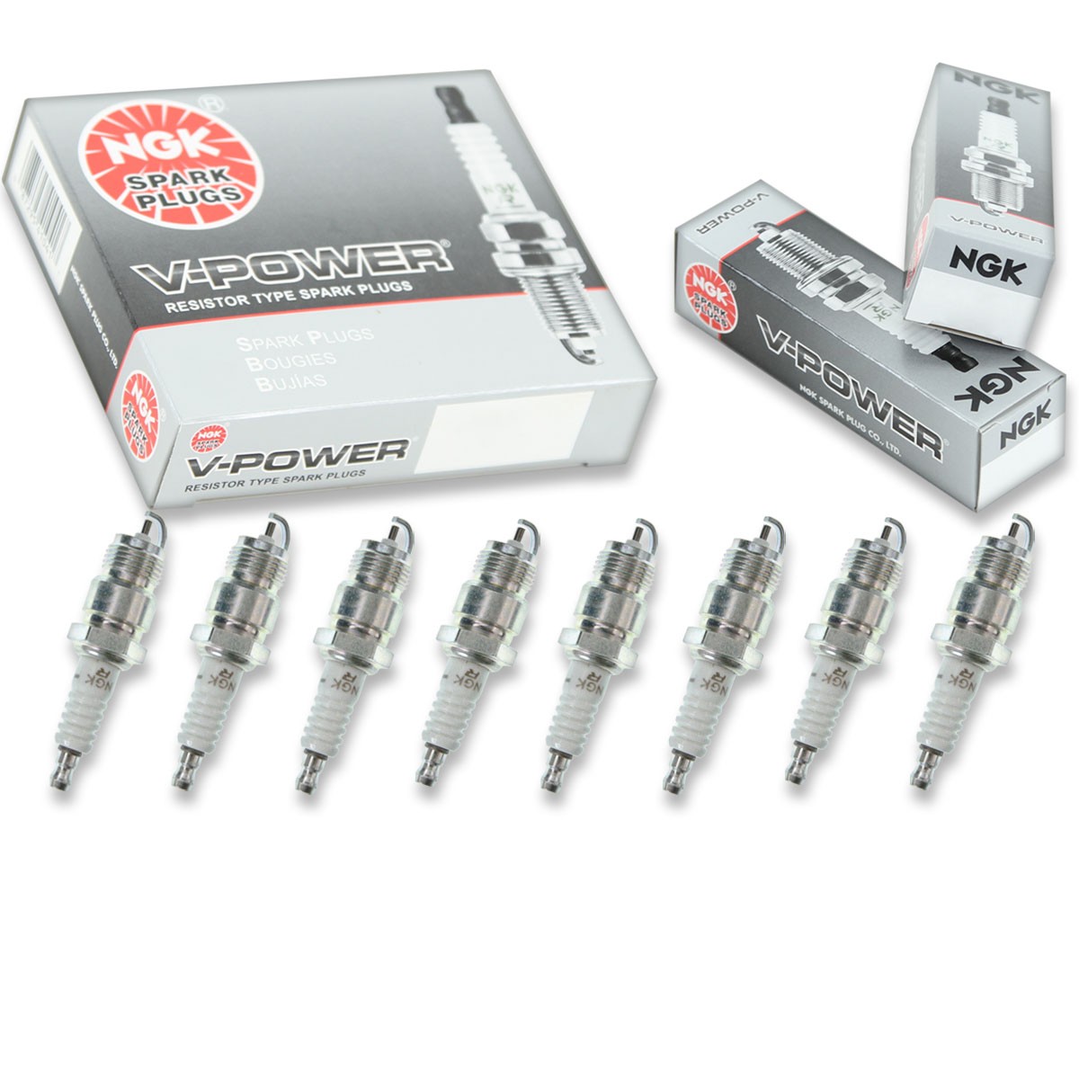 8 pc NGK 4652 WR4-1 V-Power Spark Plugs for SP452 SP435 RF14LC DR10GCO om