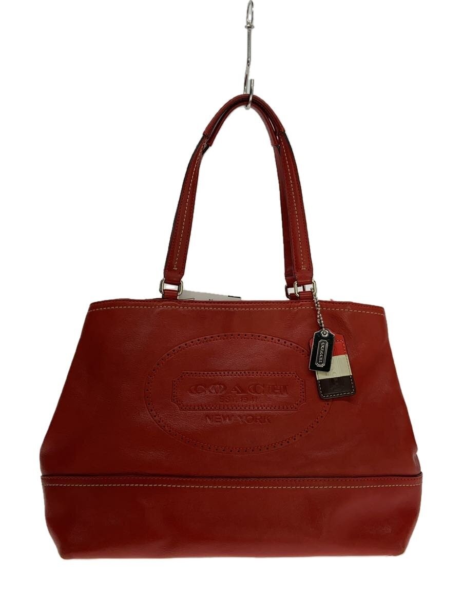 Coach Genuine Leather Red Tote Bag 13cm Depth Unused Authentic