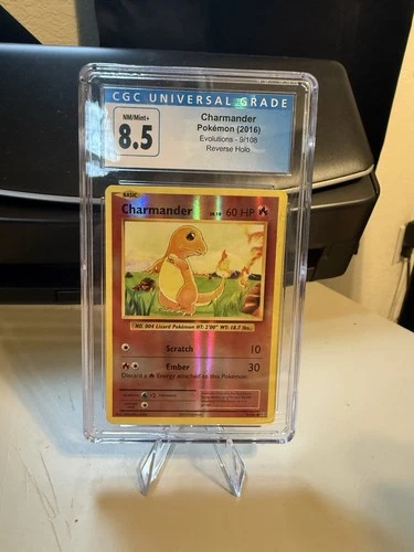 Pokemon Evolutions Charmander Reverse Holo Card 9/108 CGC 8.5