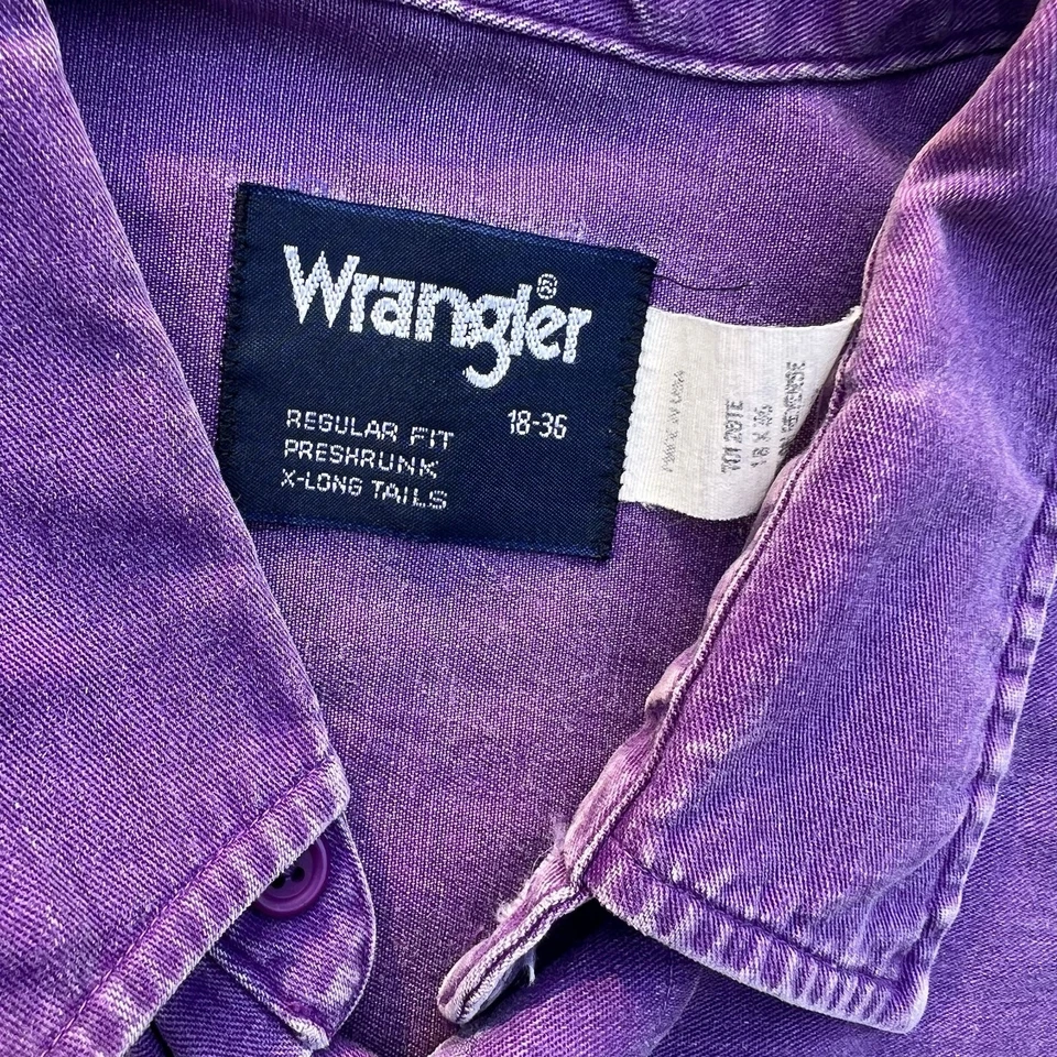 Wrangler Mens Size 18 × 36 Brushpopper Purple Aztec Southwestern Riding Rodeo - Image 2 of 3