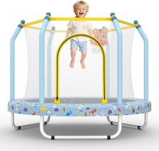 55" 400Lbs ASTM-Approved Mini Toddler Trampoline for Kids W/Safety Enclosure Net