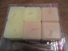 PARTYLITE SQUARE VOTIVE CANDLES 3 SPICED VANILLA & 3 LEMONGRASS?  NO BOX