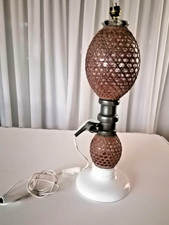 ancien syphon en céramique et verre 19ème monter en lampe