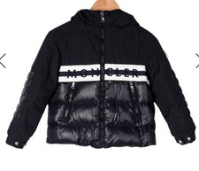 Moncler Enfant Navy Blue White Puffer Winter Jacket Hanim Down 4Y 4T 4 Zip