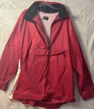 Vintage Nike 90s Windbreaker Anorak Jacket Red Half Zip Mesh Lined XXL