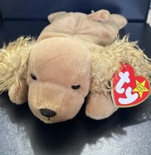 NWT Vintage ORIGINAL Ty Beanie Baby "Spunky" Dog, 1/14/1997