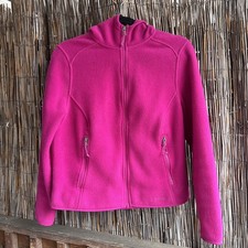 L.L. Bean Women  s Hooded Jacket Size Small Pink Fleece Full Zip