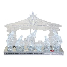 Battery Operated Light Up LED Musical Nativity Scene 8.7 Inch N1034