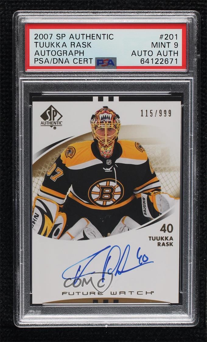2007 SP Authentic Future Watch 115/999 Tuukka Rask PSA 9 MINT Rookie Auto RC 0ll
