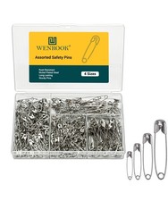 Wenrook 300 Pack Safety Pins Assorted, 4 Different Sizes, Strong Nickel Plate...