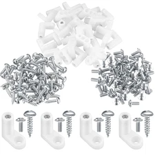 60 Pcs L Shape PCB Mounting Feet with Screws, White Plastic Standoffs