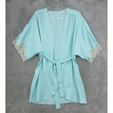 Vintage Victorias Secret Robe Womens Small Lace Trim 90s Kimono Feminine Belted