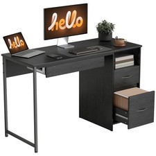 HOMCOM Scrivania Ufficio Salvaspazio, 120x52.3 cm, Nero