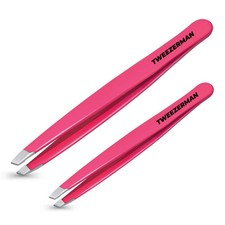 Tweezerman Tweezers Professional Slanted Hair Pluckers Pink Large & Mini