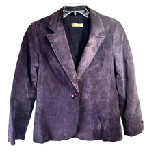 I.E. Woman's Suede Blazer Jacket - Size: Small- Color: Plum